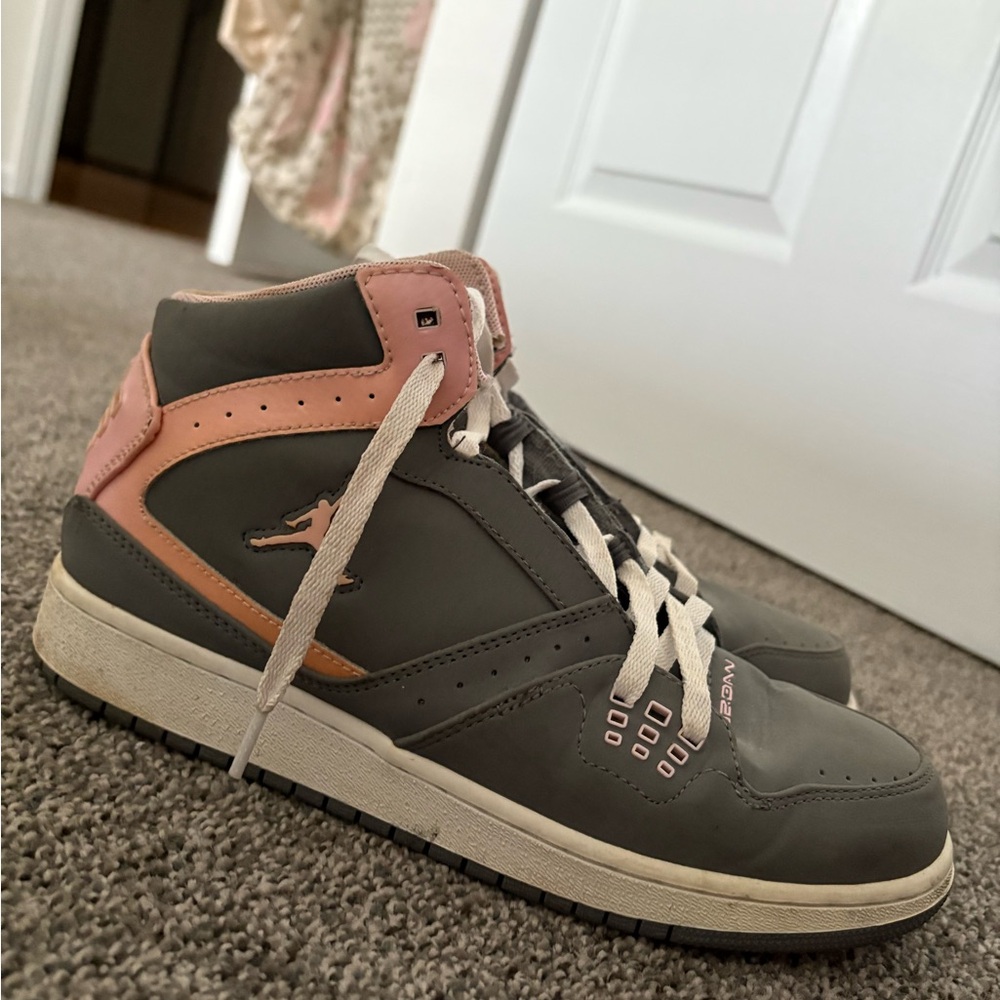 Nike Gray and Pink High-Top Sneakers